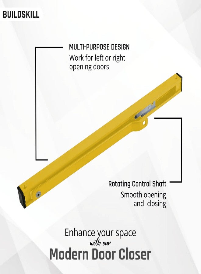 BUILDSKILL جهاز إغلاق أبواب هيدروليكي من Buildskill مزود بذراع تثبيت وغطاء PVD، جهاز إغلاق أبواب للأبواب الخشبية، مصنوع من الألومنيوم والمعدن، جهاز إغلاق أبواب أوتوماتيكي للمنزل، مانع للأبواب، سرعة قابلة للتعديل، 85 كجم، ذهبي (عبوة من قطعة واحدة) - Image 4